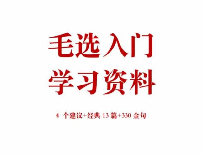 《毛选入门学习资料》PDF