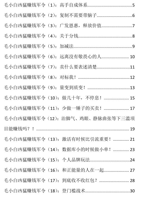 《毛小白凶猛赚钱军令》PDF