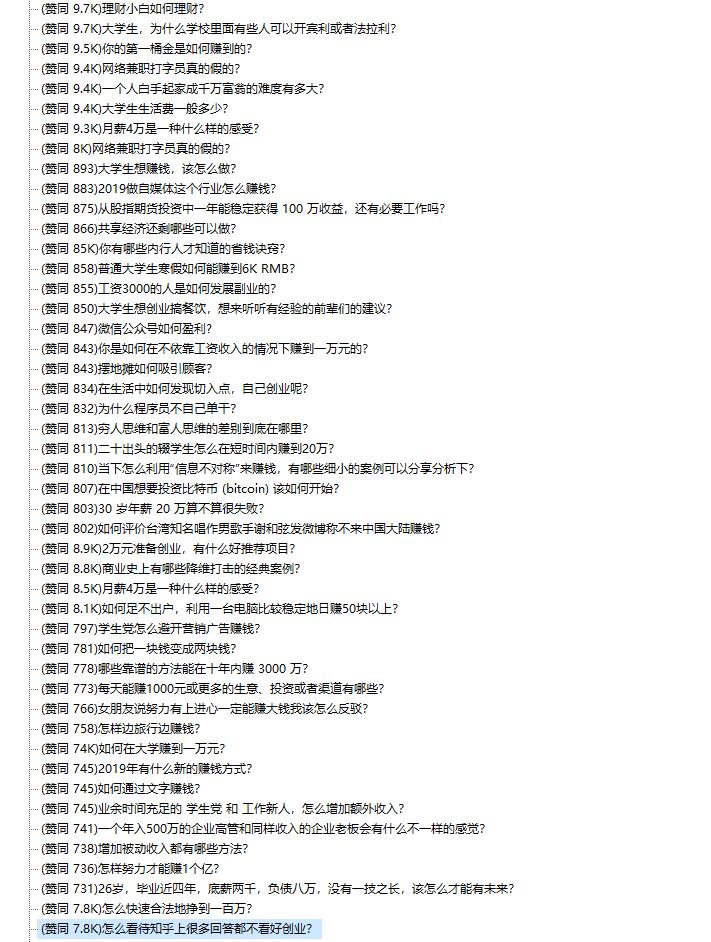 《知乎千份赚钱案例汇总》PDF